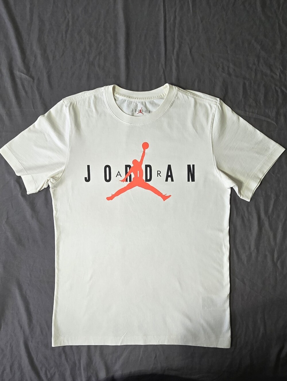 Jordan White Tee with Red Jumpman Logo